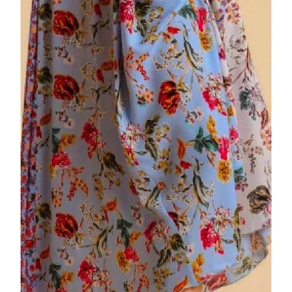 New Umgee S L Floral Mixed Print Adjustable Spaghetti Strap Hi-Low Maxi Dress - Picture 4 of 4